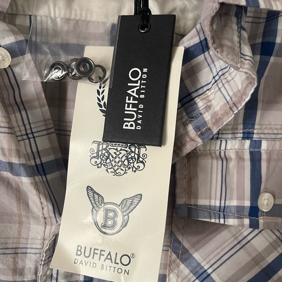 Buffalo David Bitton Blue and Gray Checkered Shirt - Picture 4 of 8